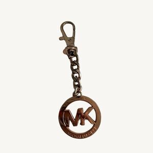 Michael Kors Rose Gold Color Keychain MK Logo Bag Charm